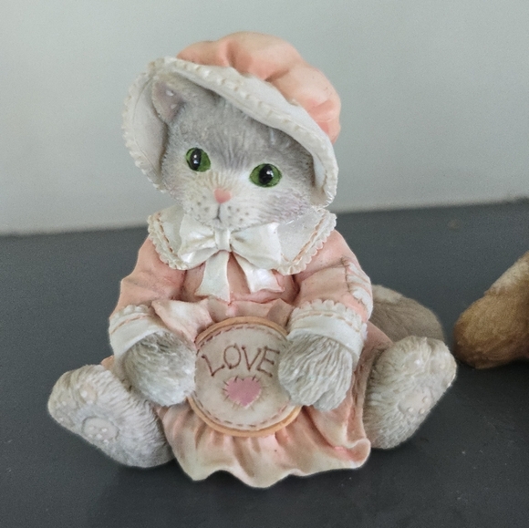 Calico Kittens "You'll Always Be Close To My Heart" "Love" 1992 Figurine Enesco - Picture 2 of 12